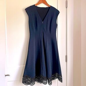 Elie Tahari Fit and Flare navy dress 4